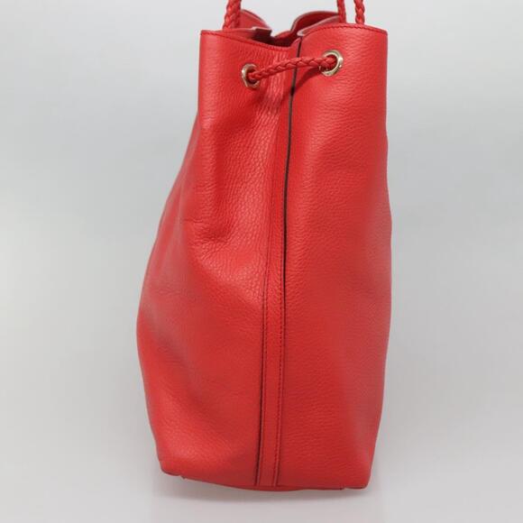 GUCCI Tote Bag Leather Outlet Red Gold - Picture 4 of 16